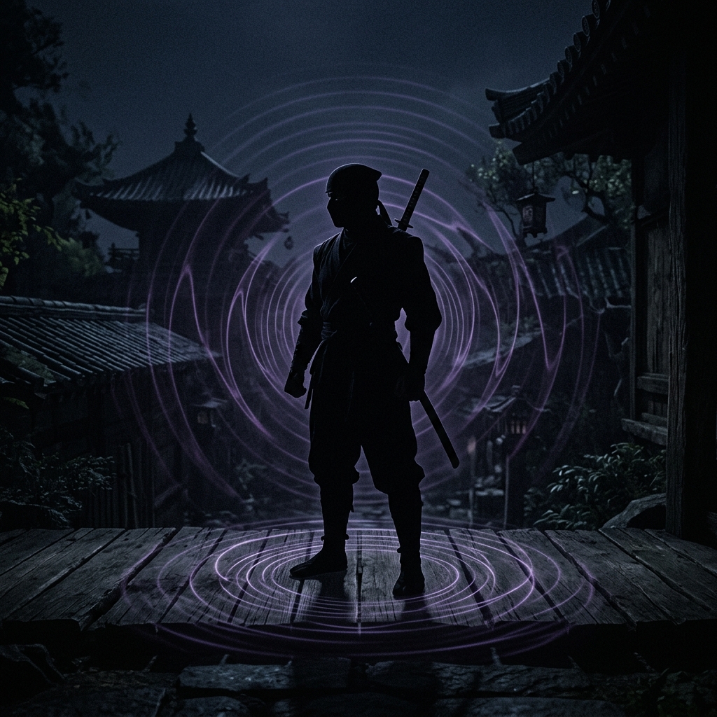 Silhouette Mystérieuse, ninja dans l'ombre